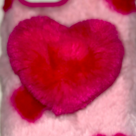 iPhone 12 ProMax Plush Pink Hearts Prints w/ Heart Phone Grip Soft Case NWT - Picture 8 of 9